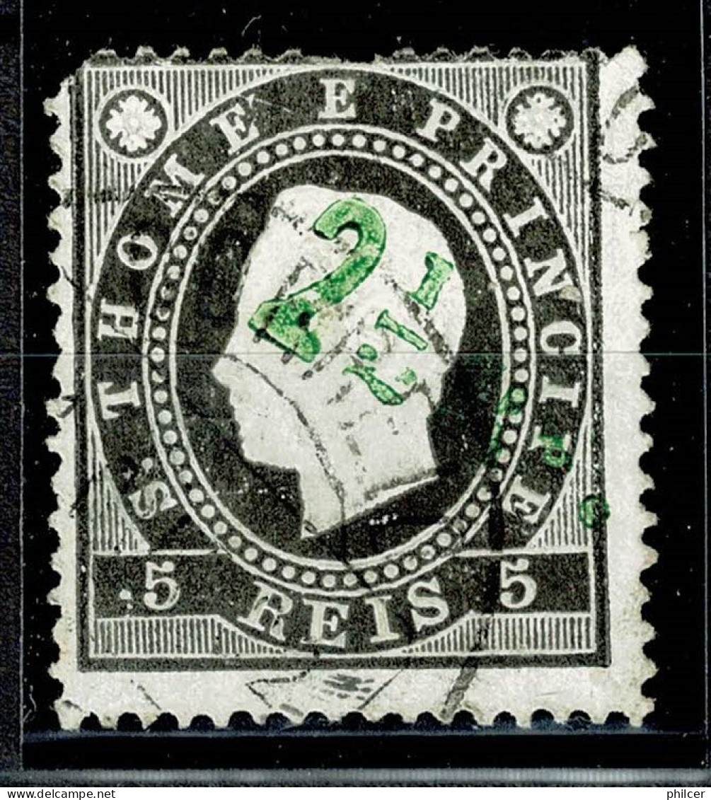 S. Tomé, 1892, # 27 Dent. 13 1/2, Com Certificado, Used - St. Thomas & Prince