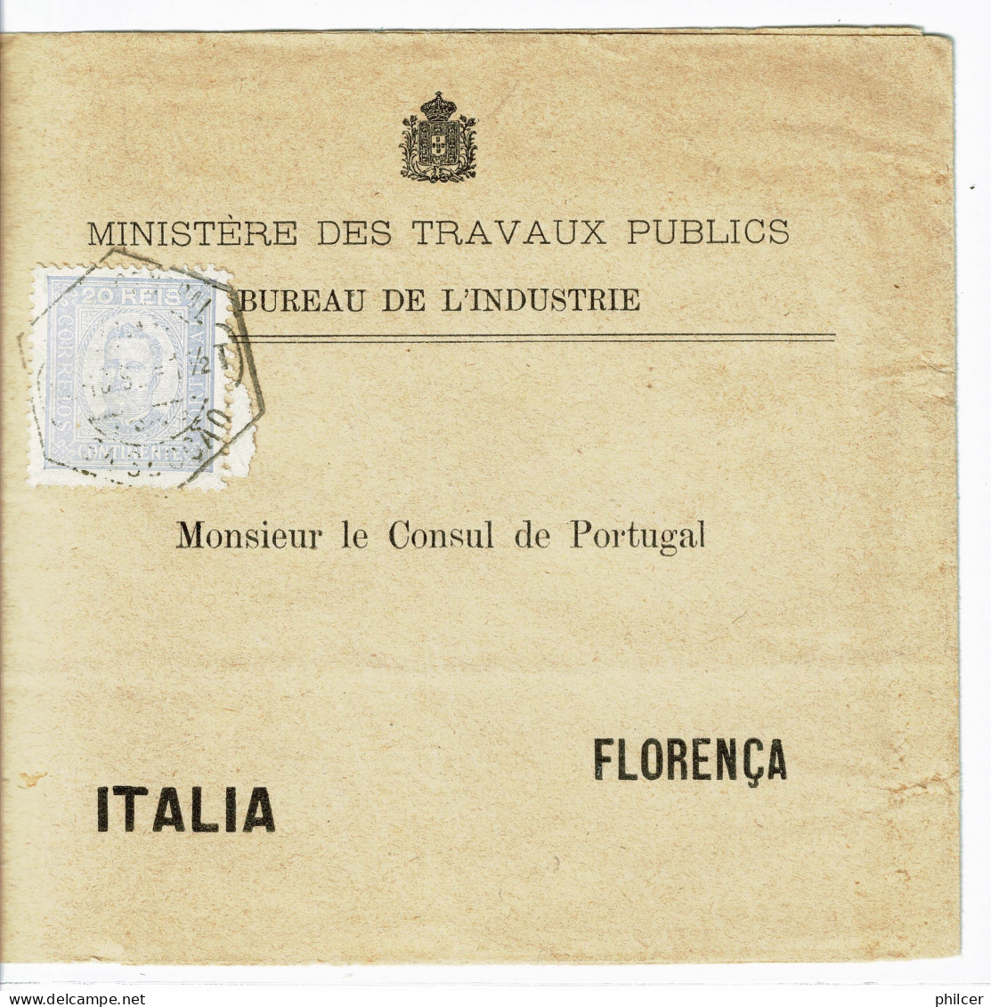 Potugal, 1892/3, # 68 Dent. 11 3/4, Para Florença - Ongebruikt