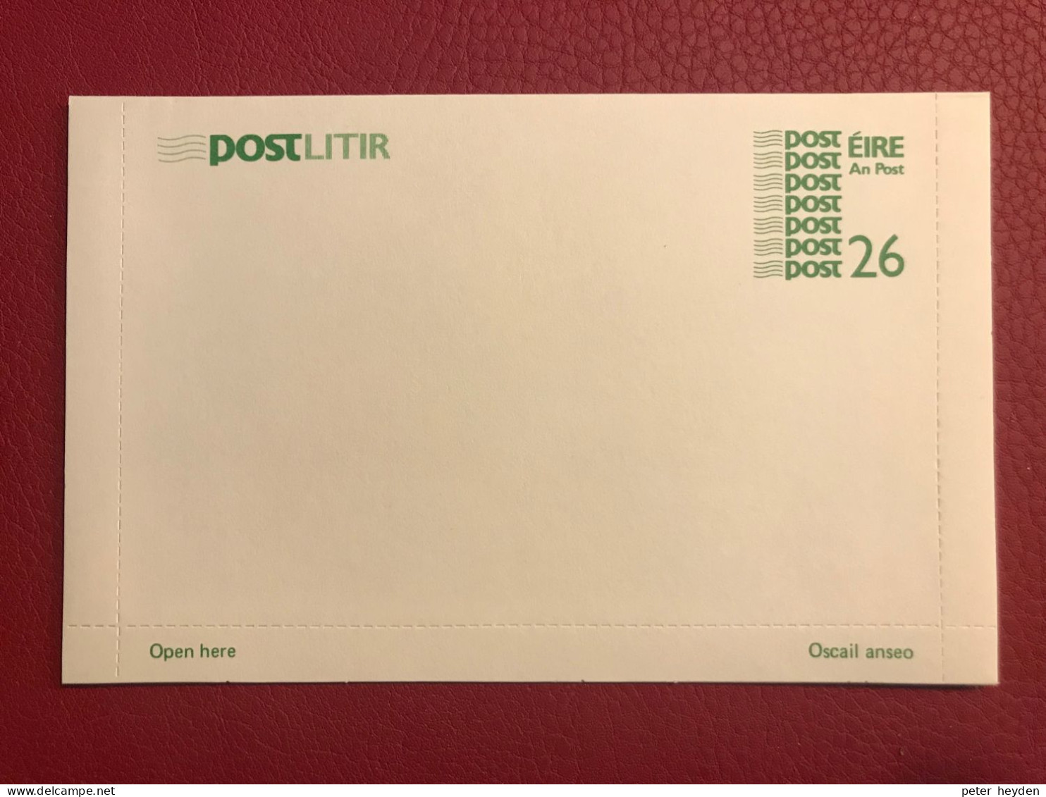 IRELAND 1985 Unused Letter Card 26p ~ MacDonnell Whyte PSLC10 Post Litir - Enteros Postales