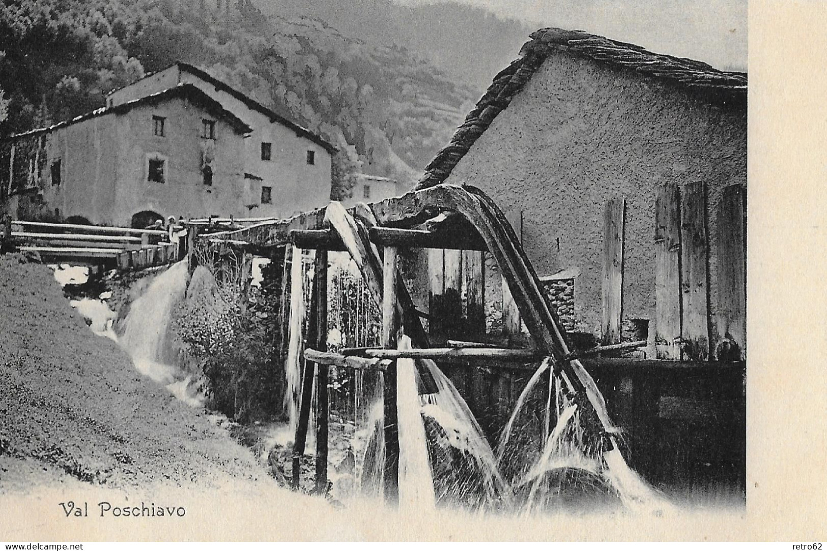 VAL POSCHIAVO ► Mühlen Werden Mit Wasser Versorgt, Ca.1910 - Poschiavo