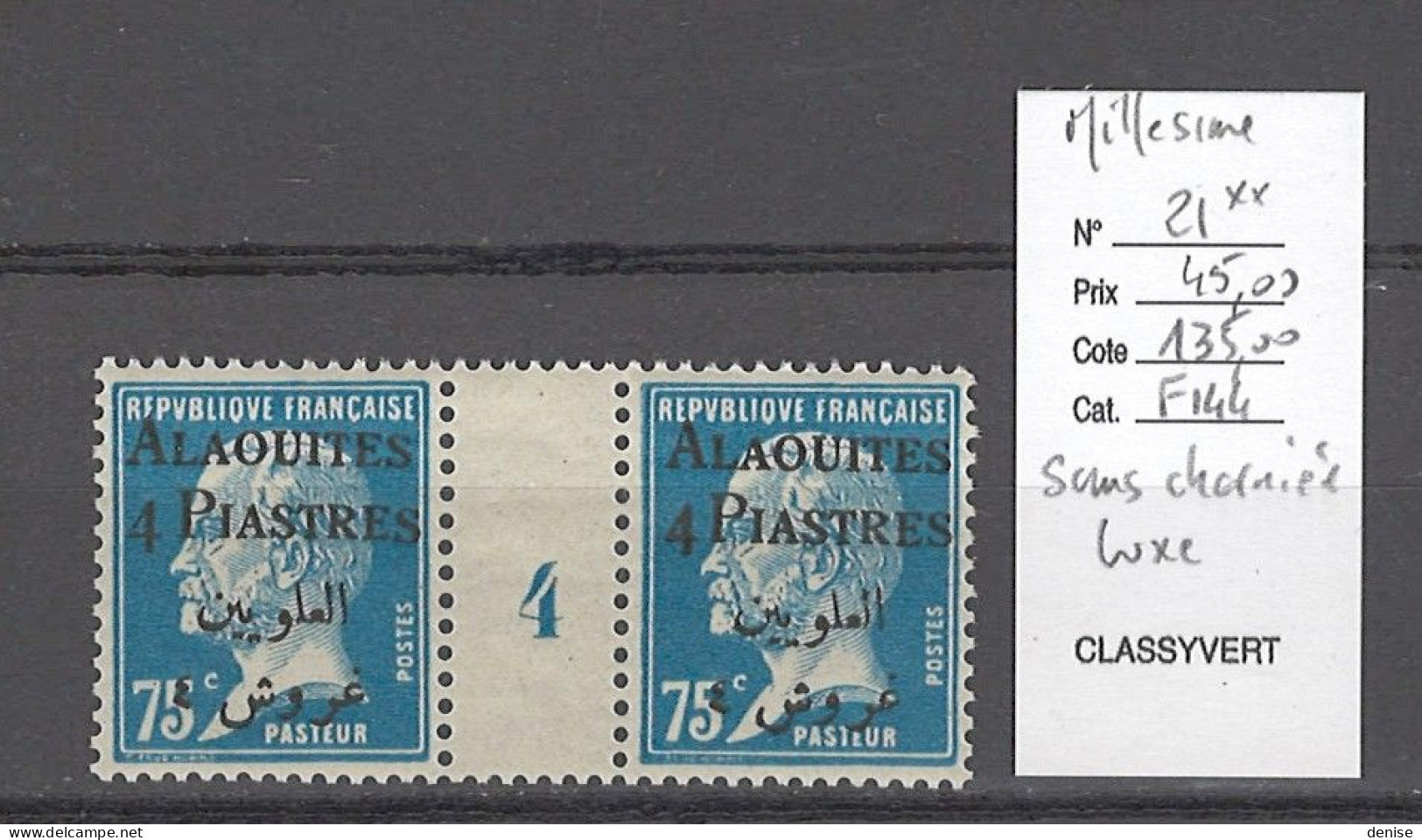 Alaouites - Millésimes - Yvert 21** - SANS CHARNIERE - Luxe - Unused Stamps