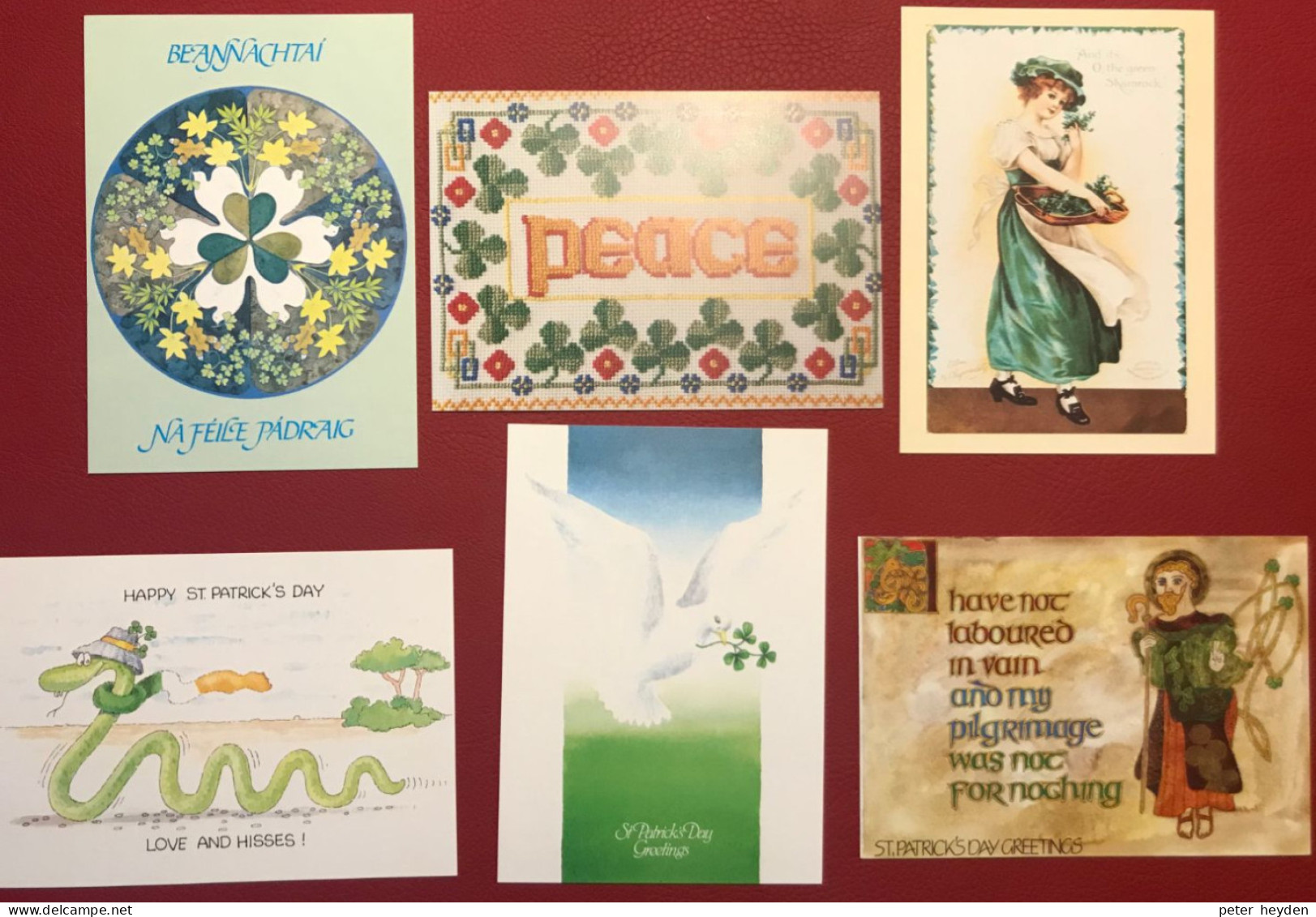 IRELAND 1986 Saint Patrick Day 9 Cards Unused ~ MacDonnell Whyte SP3 - PSPC27/35 - Enteros Postales