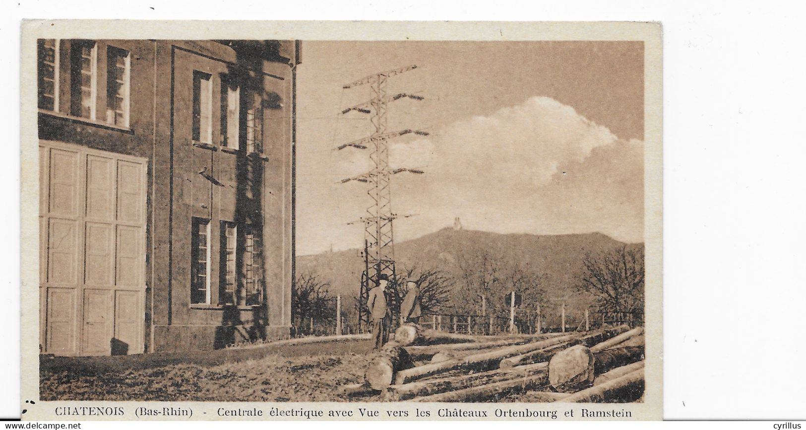 CPA - CHATENOIS - CENTRALE ELECTRIQUE AVEC VUE VERS LES CHATEAUX ORTENBOURG ET RAMSTEIN - Chatenois