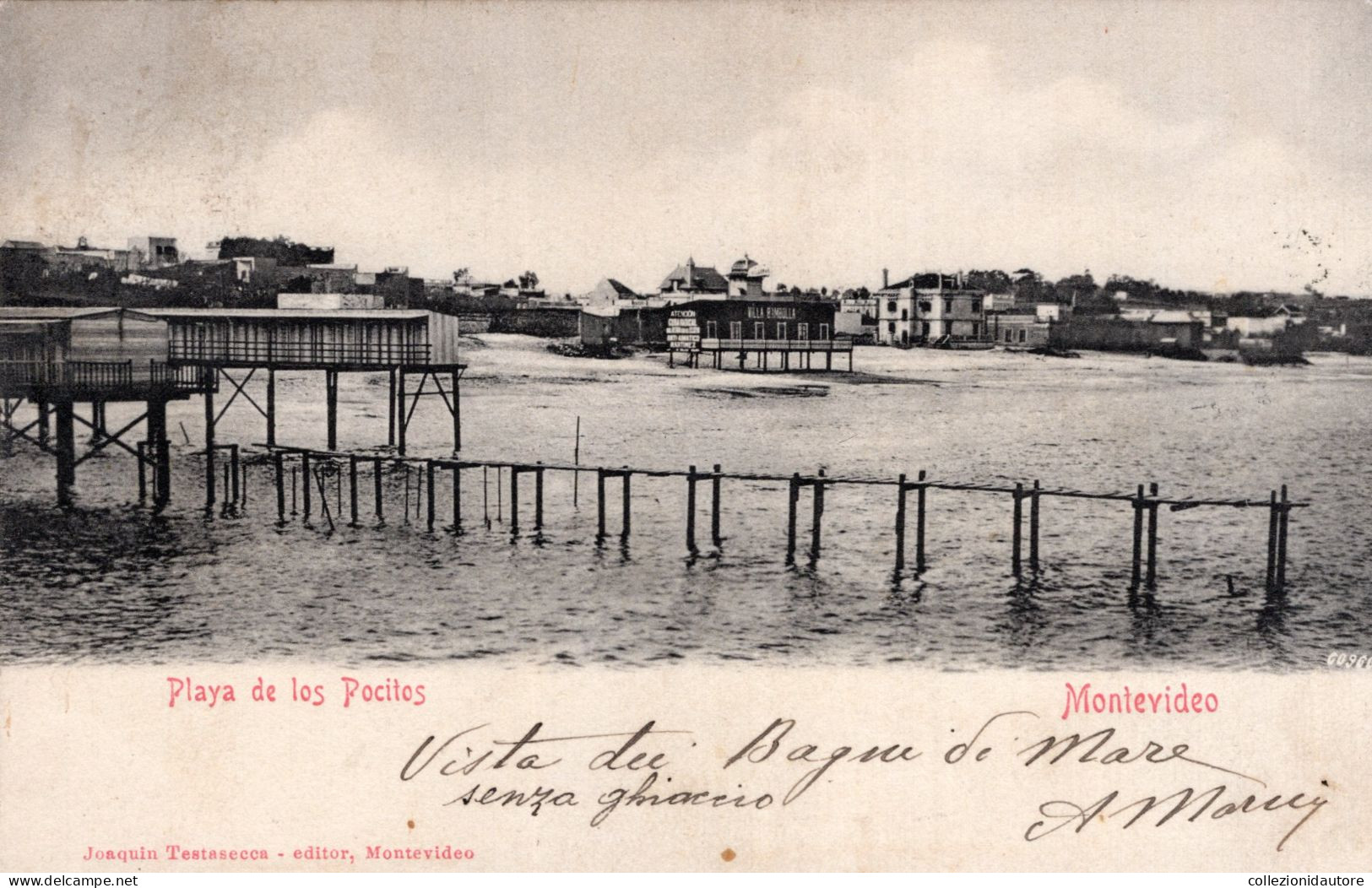 PLAYA DE LOS POCITOS - MONTEVIDEO - CARTOLINA FP SPEDITA NEL 1904 - Uruguay