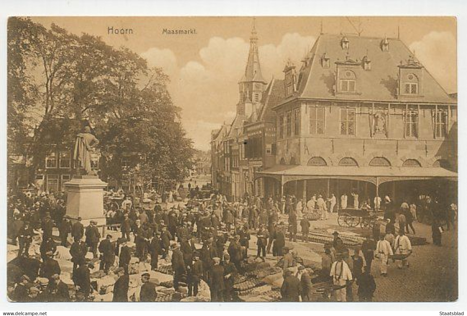 09- Prentbriefkaart Hoorn 1912 - Maasmarkt - Hoorn