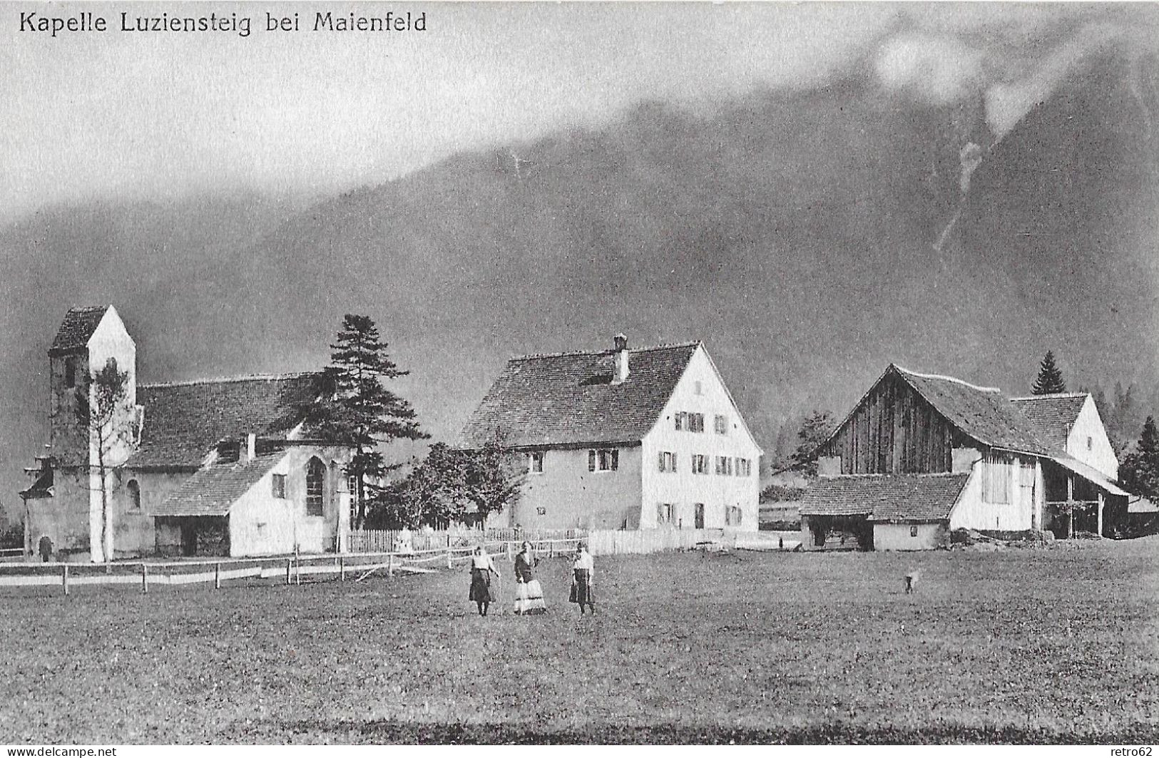 LUZIENSTEIG BEI MEIENFELD ►Kapelle Mit Häusergruppe Anno 1926   ►RAR◄ - Maienfeld