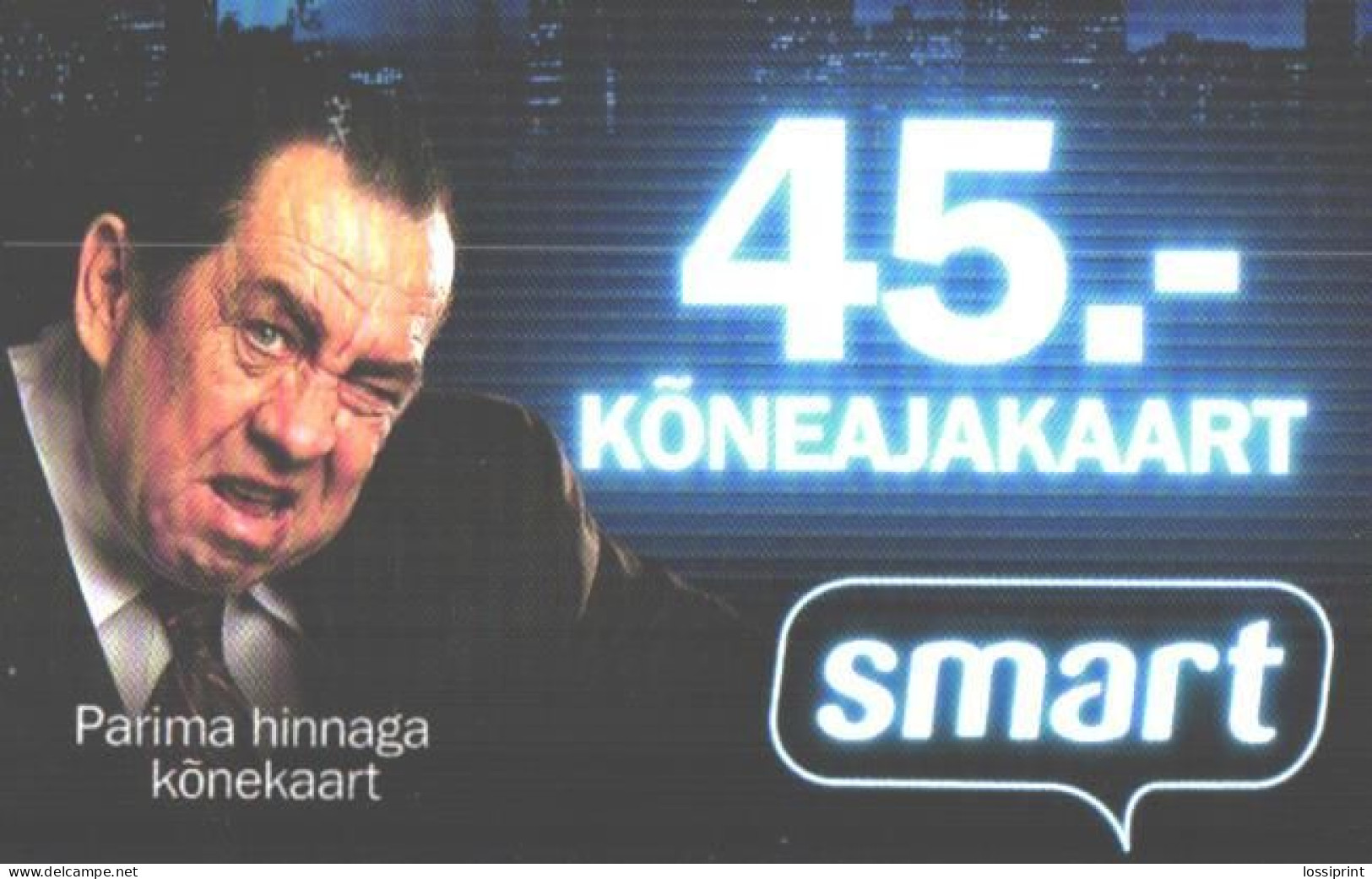 Estonia:Used Phonecard, Tele 2, Smart 45 Krooni, Old Man, Mobile Phone Prepaid Card, 2013 - Estonia