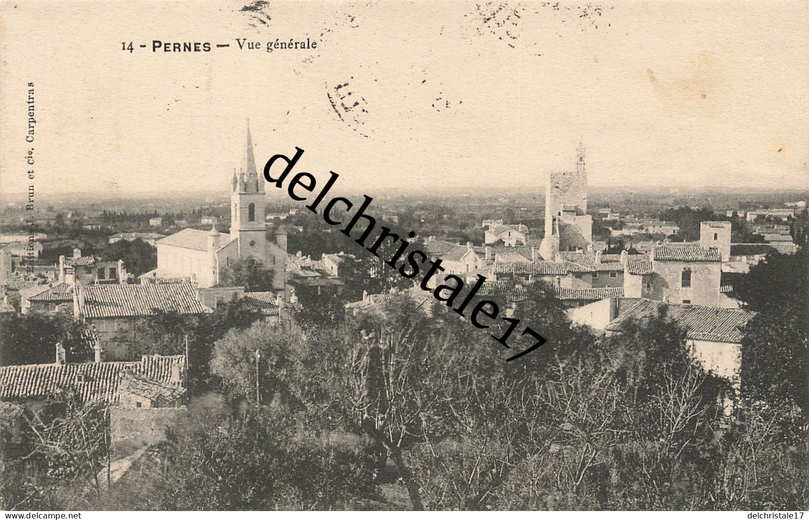 CPA 84 0133 PERNES - Vue Générale - écrite Et Circulée - Pernes Les Fontaines