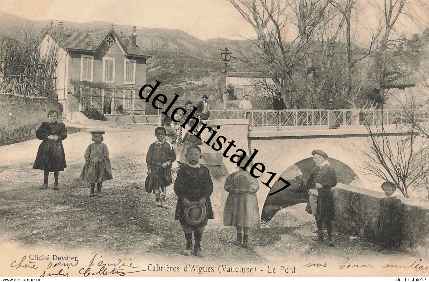 CPA 84 0045 CABRIÈRES D'AIGUES - Le Pont - Belle Animation Villageois Et Enfants - écrite Et Circulée - Cliché DEYDIER - Cabrieres D'Aigues