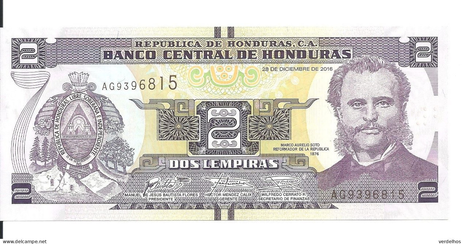 HONDURAS 2 LEMPIRAS 2016 UNC P 97 C - Honduras