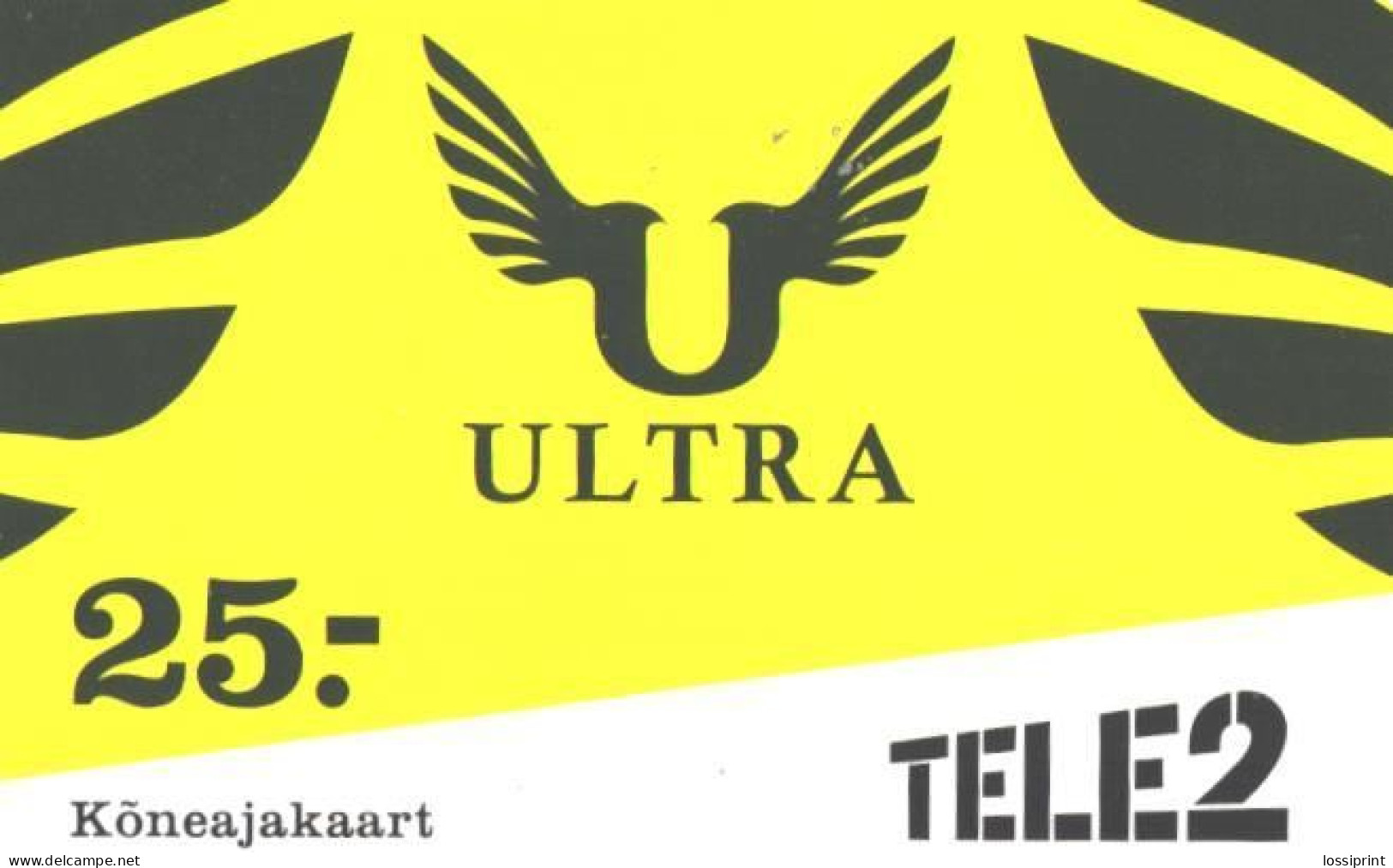 Estonia:Used Phonecard, TELE 2, Ultra.ee 25 Krooni, Mobile Phone Prepaid Card, 2014 - Estonie