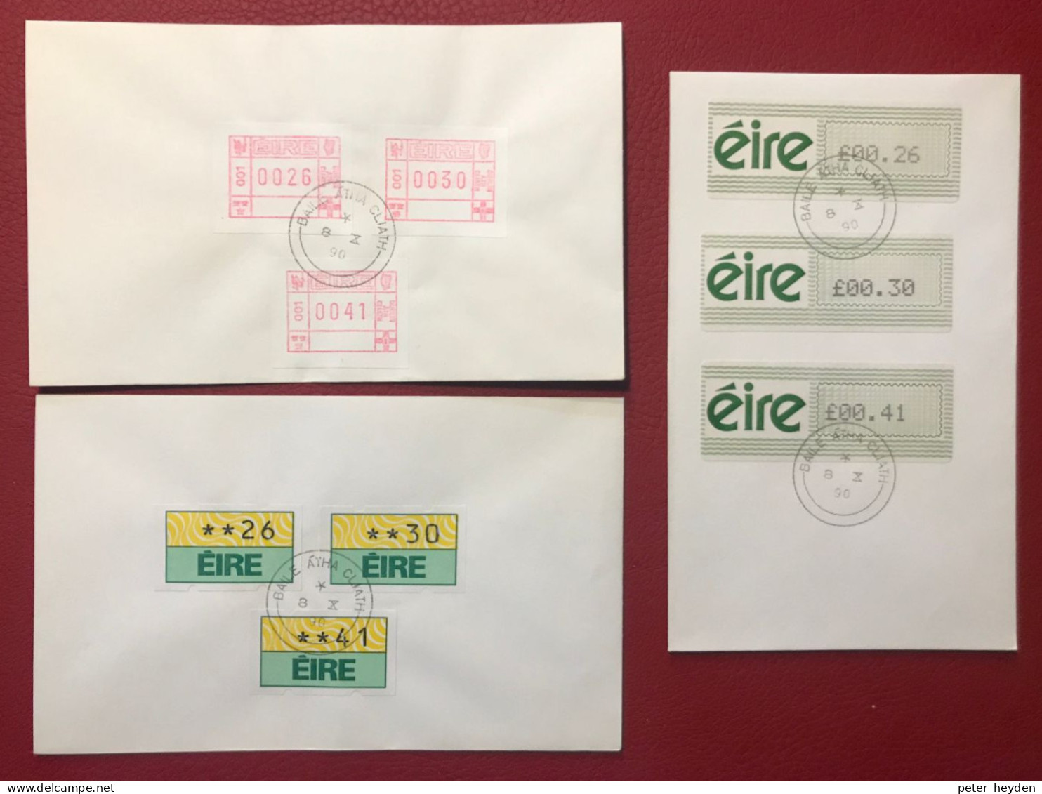 IRELAND 1980 ATM Trials On 3 FDCs ~ Frama Klussendorf And Pitney Bowes - Frankeervignetten (Frama)