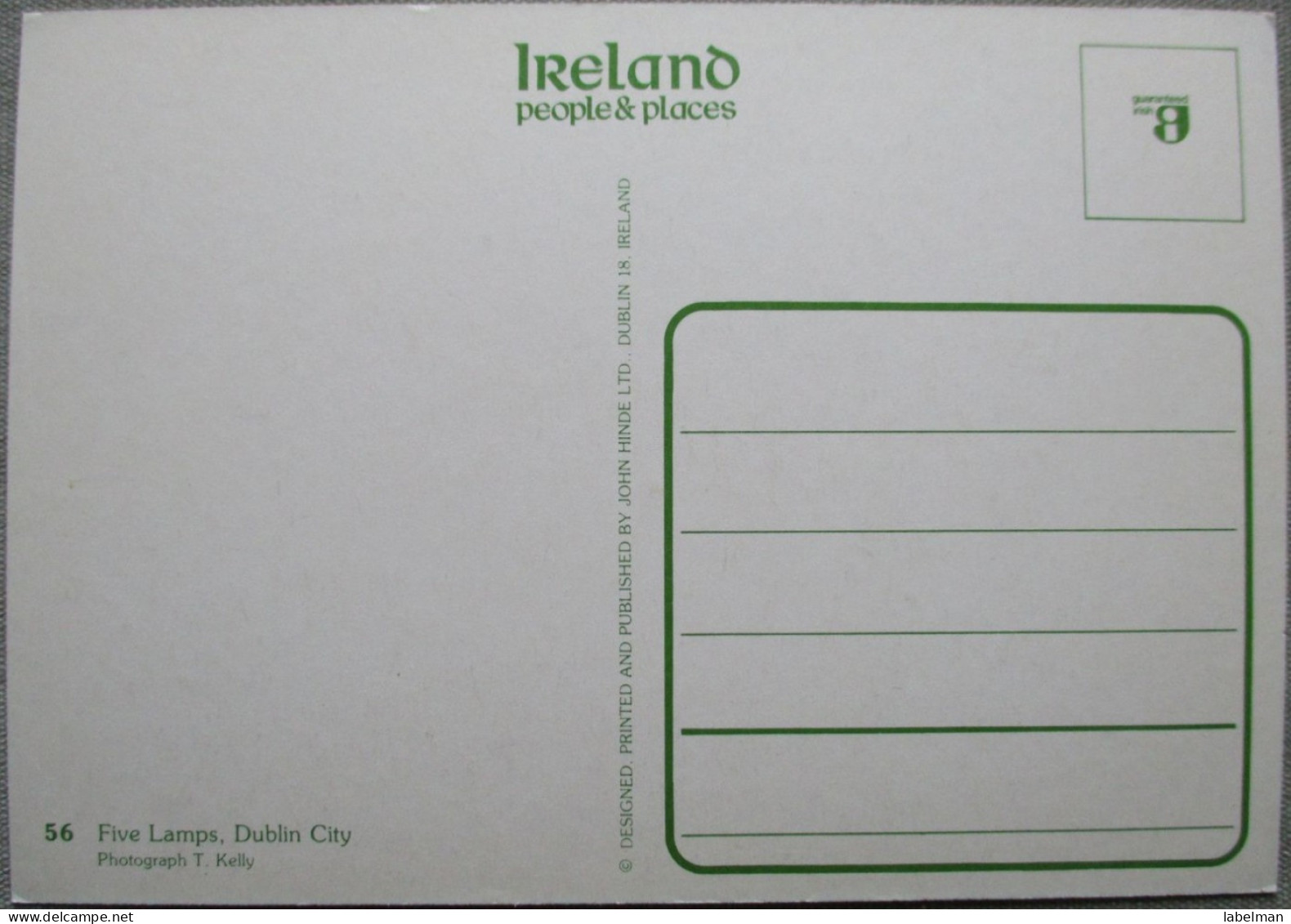 IRLAND UK UNITED KINGDOM DUBLIN FIVE LAMPS SIGNS KARTE CARD POSTKARTE POSTCARD ANSICHTSKARTE CARTOLINA CARTE POSTALE - Sammlungen & Sammellose