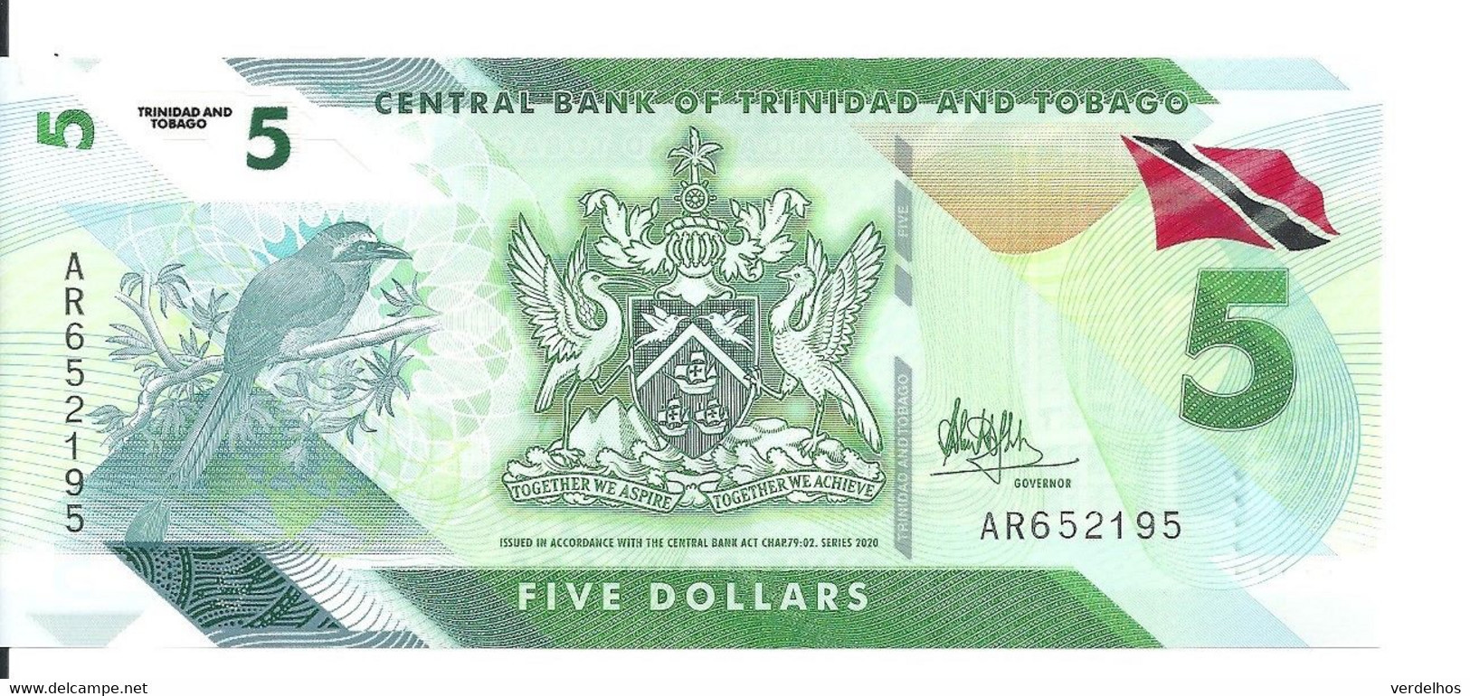 TRINIDAD ET TOBAGO 5 DOLLARS 2020 UNC P 61 - Trinité & Tobago