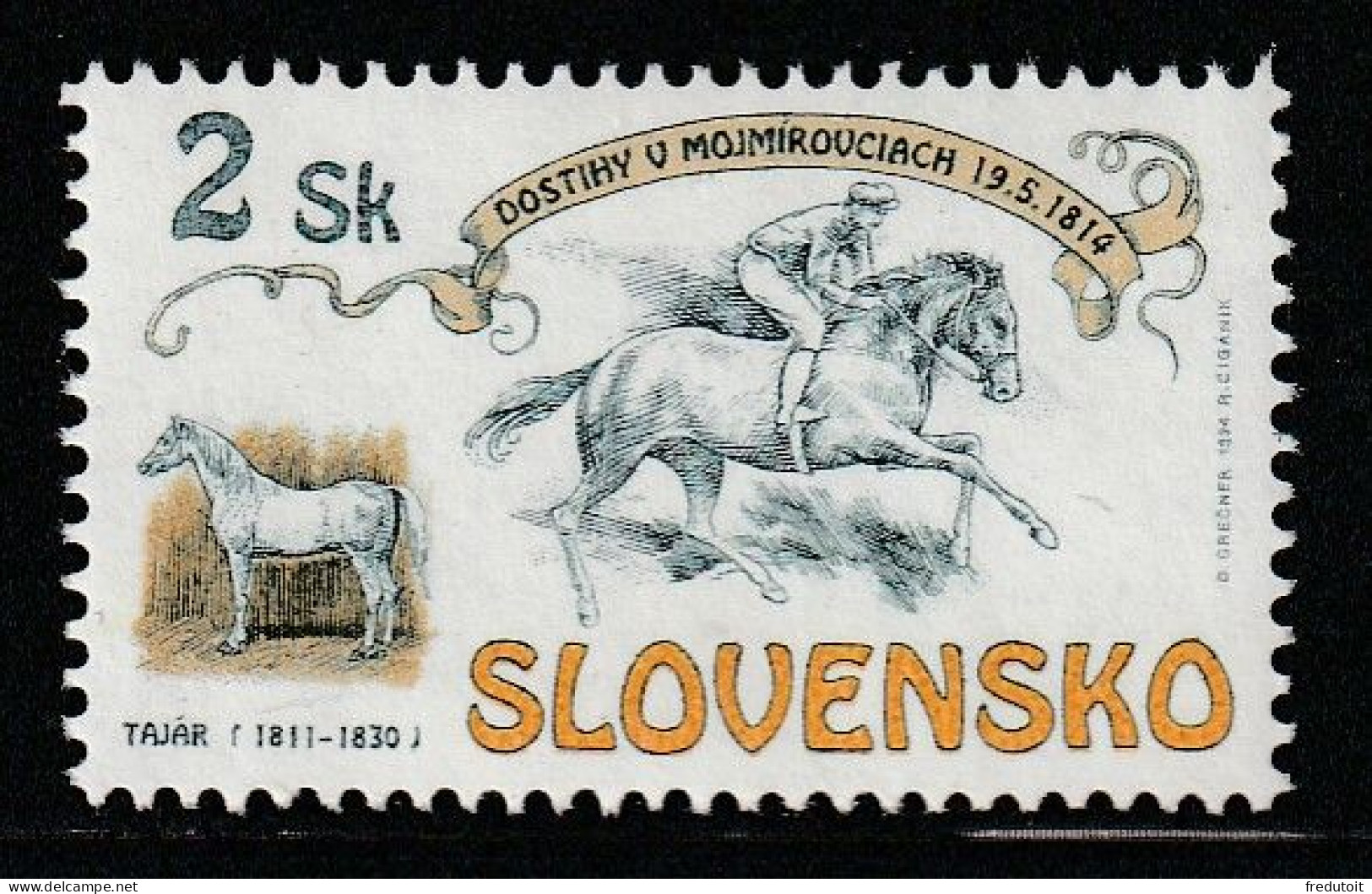 SLOVAQUIE - N°168 ** (1994) Courses De Chevaux - Unused Stamps