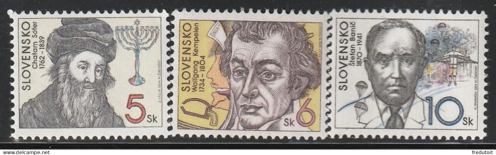 SLOVAQUIE - N°172/4 ** (1994) Personnalités - Unused Stamps