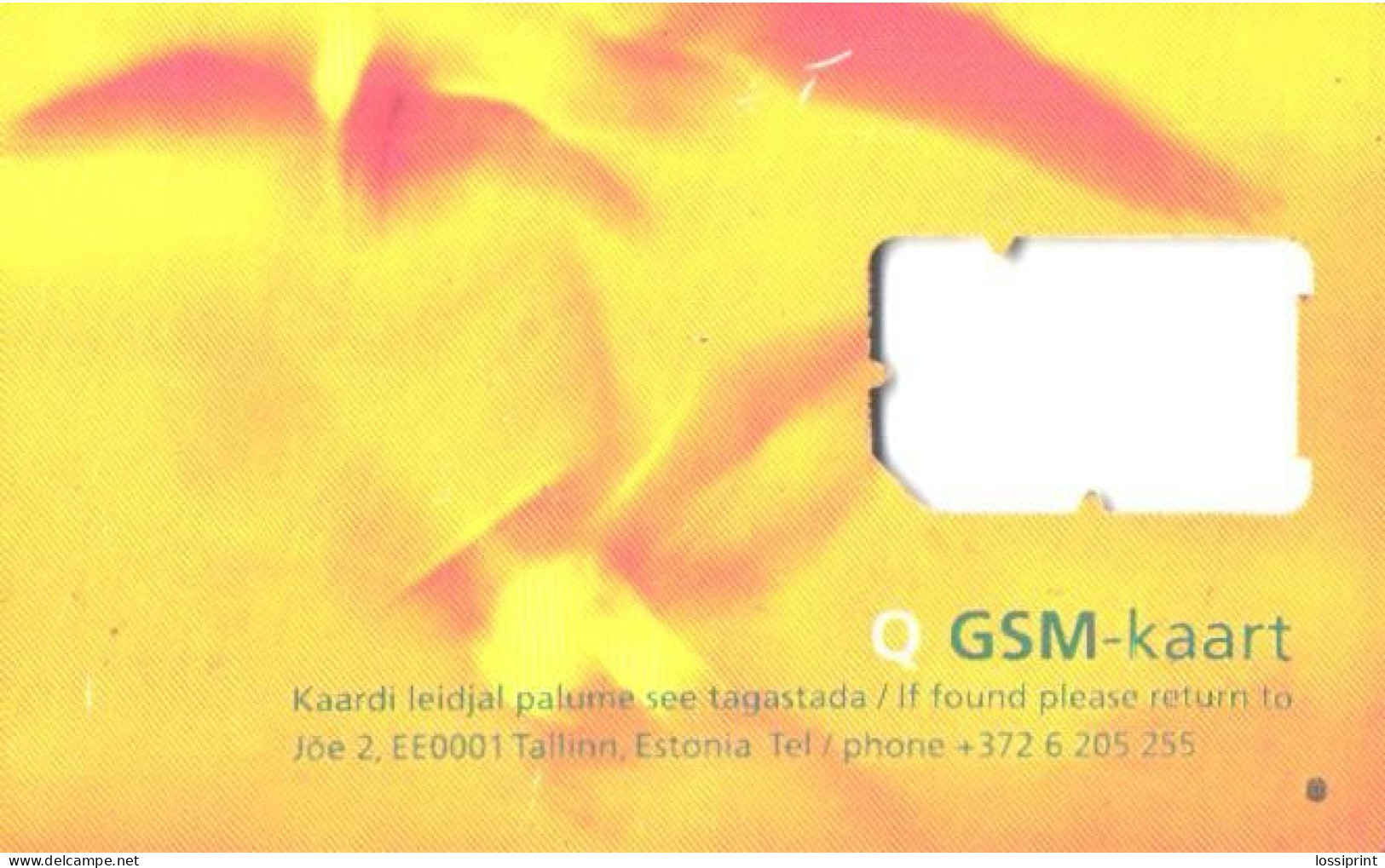 Estonia:Mobile Phone SIM Card Without Chip, Q GSM-card - Estonia