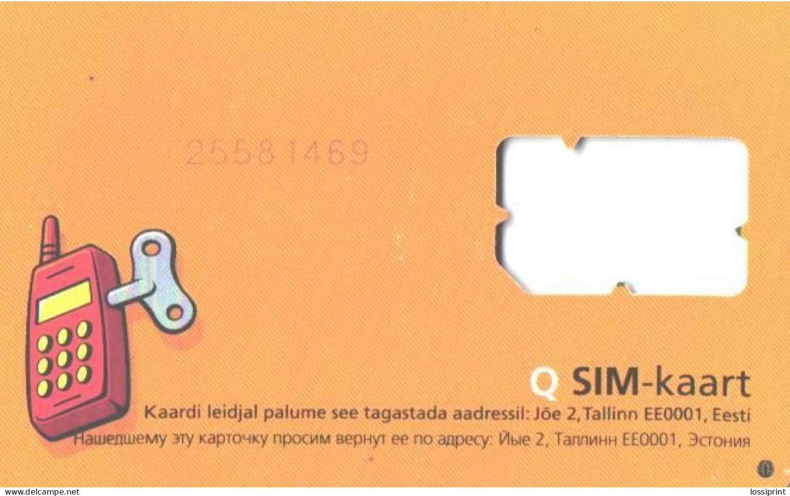 Estonia:Mobile Phone SIM Card Without Chip, Q SIM-card - Estonie