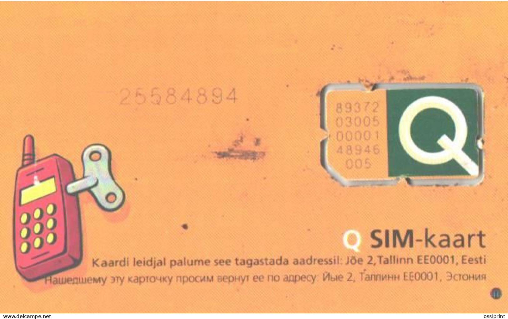 Estonia:Mobile Phone SIM Card, Q SIM-card - Estland