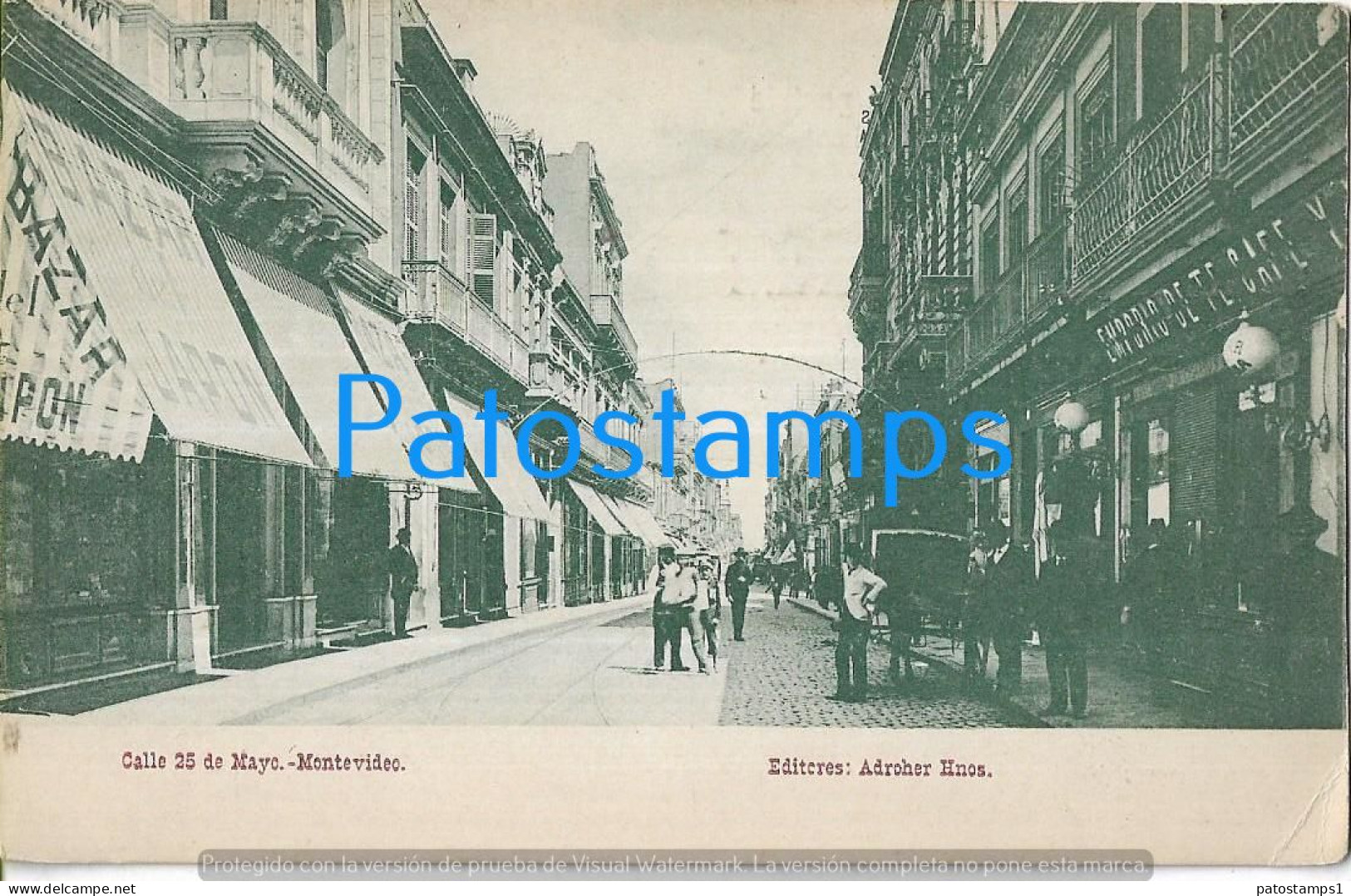 222842 URUGUAY MONTEVIDEO STREET CALLE 25 DE MAYO POSTAL POSTCARD - Uruguay