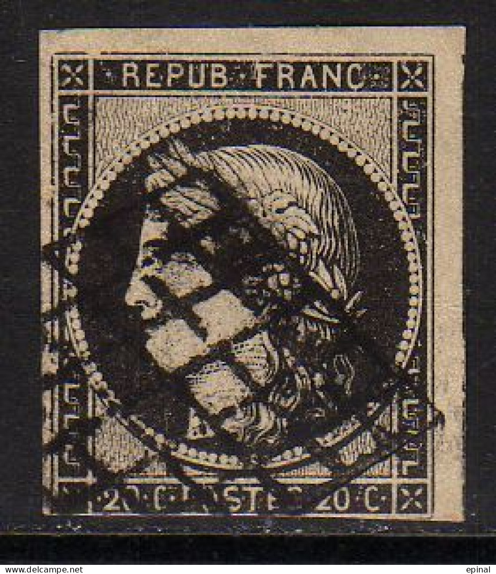 FRANCE : N° 3 A Oblitéré (Type Cérès) - PRIX FIXE : 1/5 De La Cote - - 1849-1850 Cérès