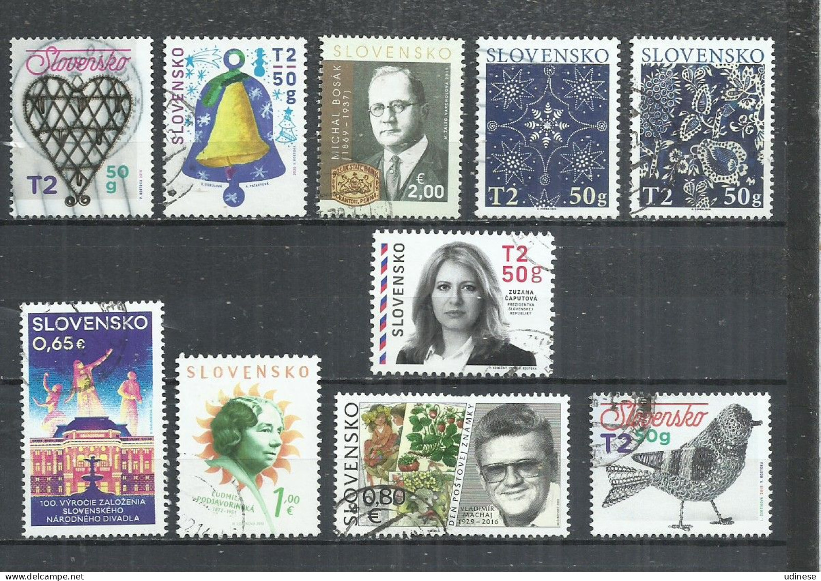 TEN AT A TIME - SLOVAKIA  2018-2022 - LOT OF 10 DIFFERENT - USED OBLITERE GESTEMPELT - USED OBLITERE GESTEMPELT USADO - Collezioni & Lotti