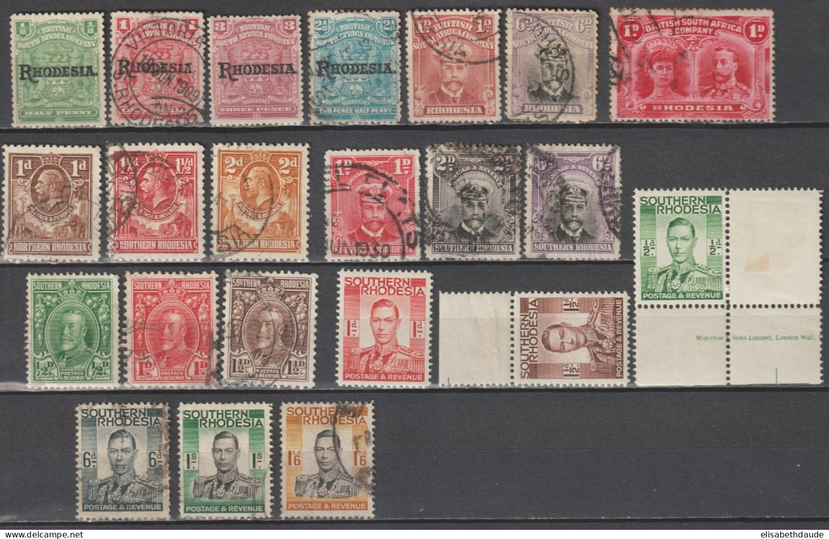 RHODESIE - 1909/1938 - LOT * / OB - COTE 2020 = 33 EUR - Nordrhodesien (...-1963)