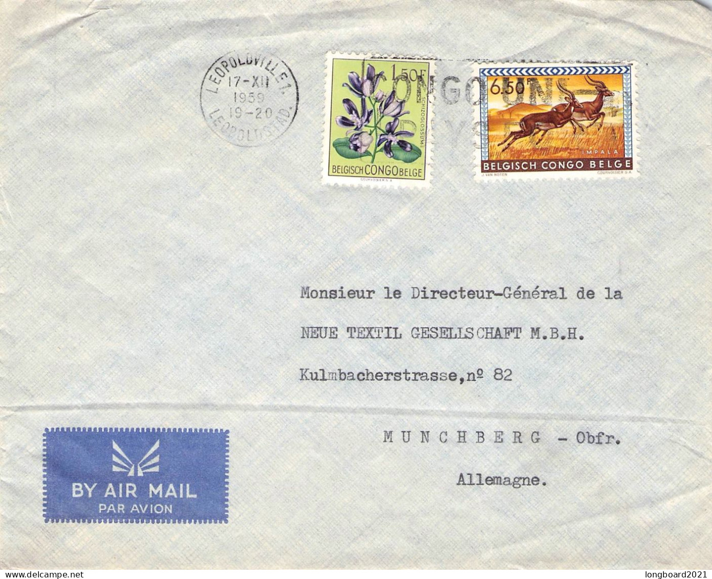 BELGIAN CONGO - AIRMAIL 1959 LEOPOLDVILLE - MUNCHBERG/DE /4474 - Covers & Documents