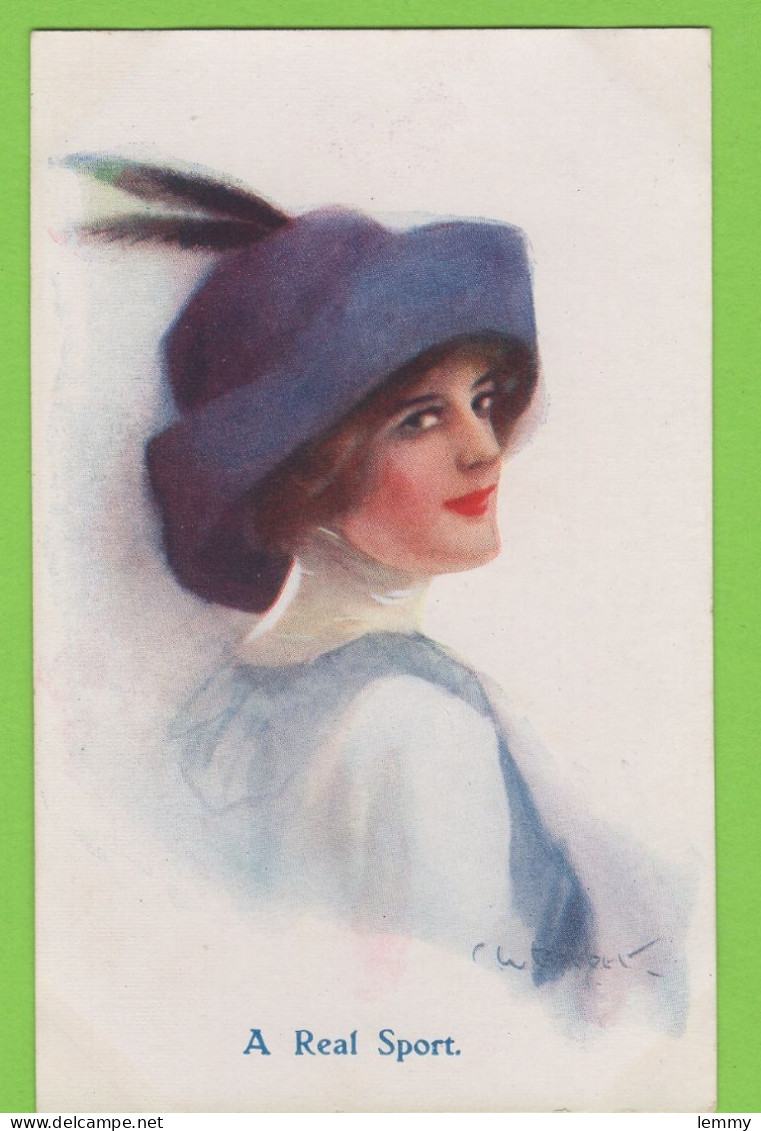 ILLUSTRATEUR : C. BARBER - JEUNE FEMME EN CHAPEAU - PORTRAIT - Carlton Publishing London  - N°657 - Barber, Court