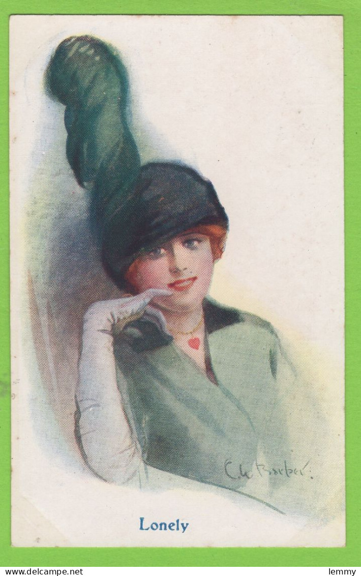 ILLUSTRATEUR : C. BARBER - JEUNE FEMME EN CHAPEAU - PORTRAIT - Carlton Publishing London  - N°658 - Barber, Court