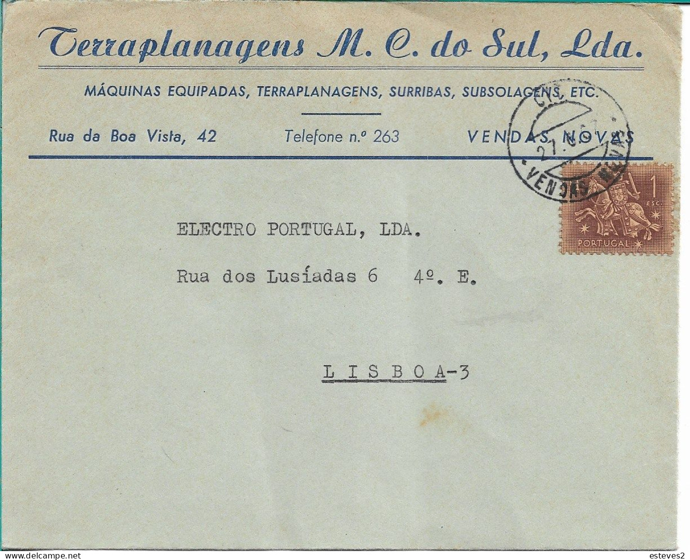 Portugal , 1967 , VENDAS NOVAS Postmark , Terraplanagens M.C. Do Sul Lda Cover - Poststempel (Marcophilie)