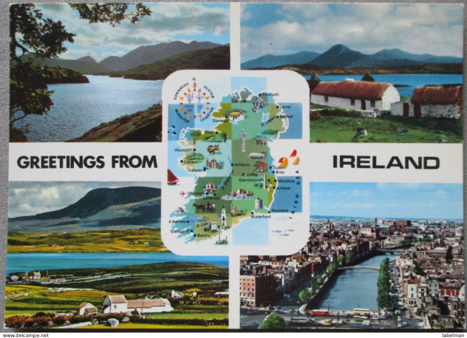 IRLAND UK UNITED KINGDOM DUBLIN MAP PANORAMA CP AK KARTE CARD POSTKARTE POSTCARD ANSICHTSKARTE CARTOLINA CARTE POSTALE - Collections & Lots