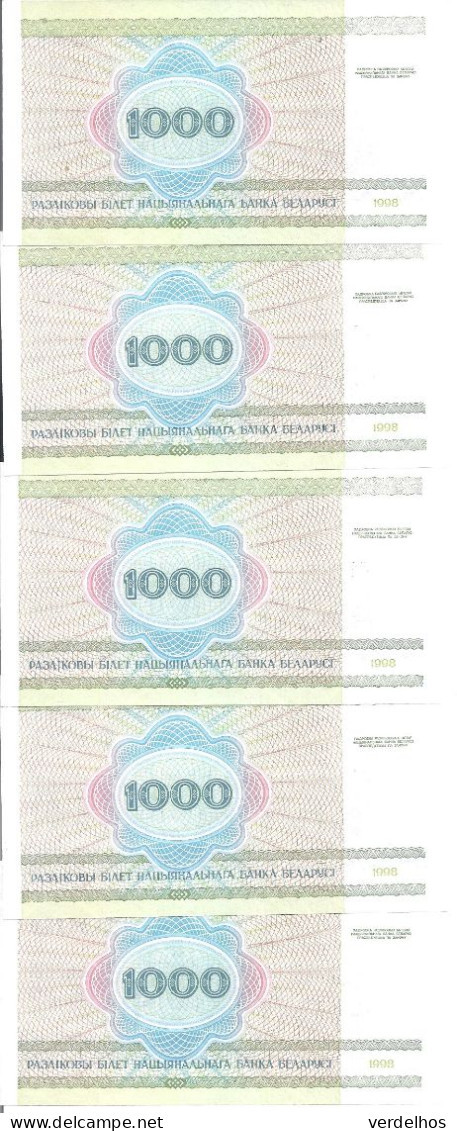BIELORUSSIE 1000 RUBLEI 1998 UNC P 16 ( 5 Billets ) - Belarus