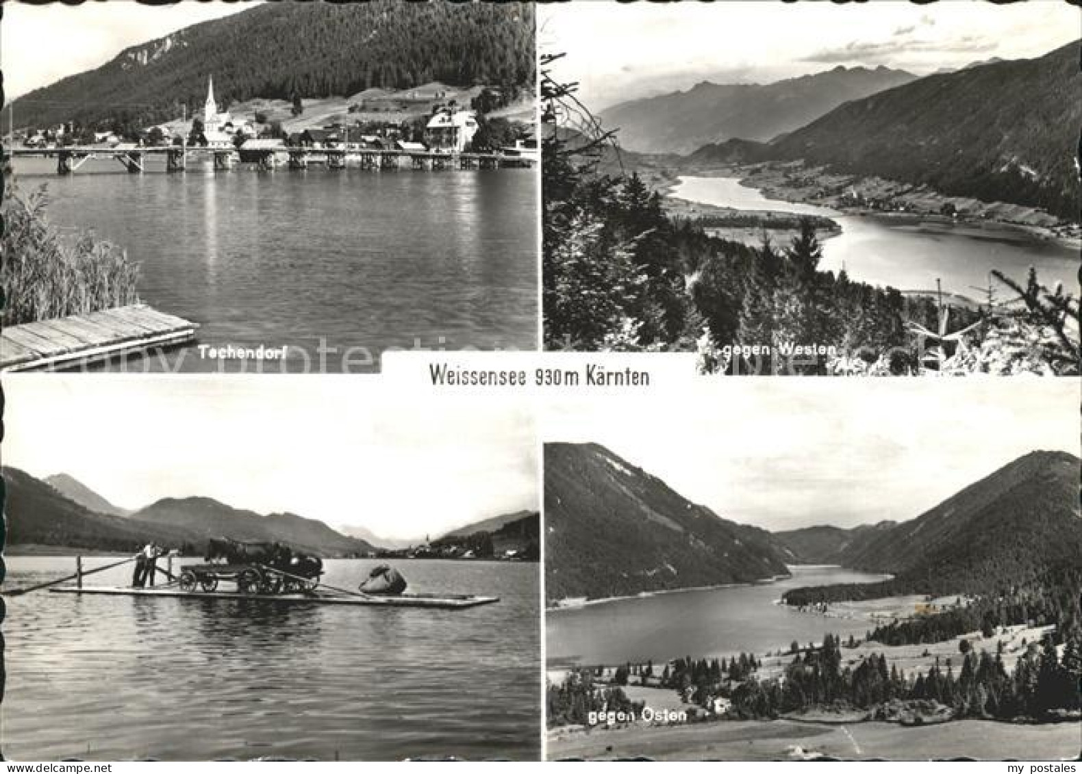 71927543 Weissensee Kaernten Techendorf Pferdewagen Auf Floss Weissensee Kaernte - Weissensee