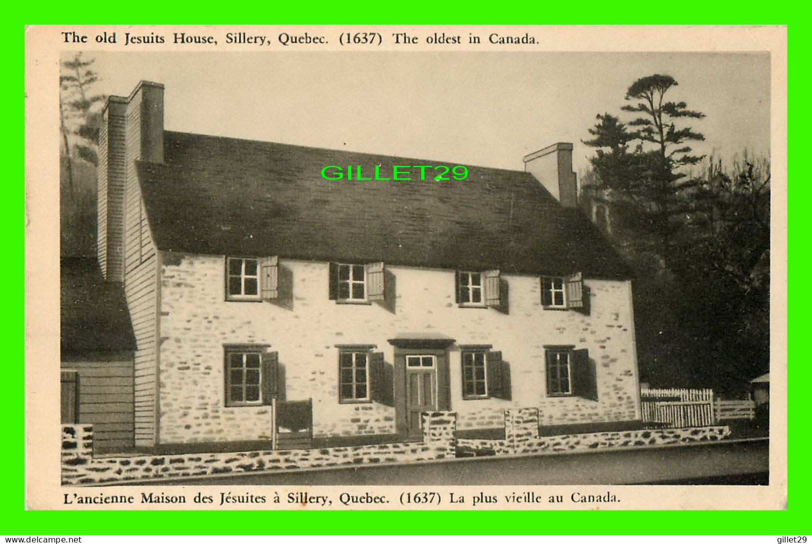 SILLERY, QUÉBEC - L'ANCIENNE MAISON DES JÉSUITES - LA PLUS VIEILLE AU CANADA, 1637 - PECO - - Québec - Sainte-Foy-Sillery