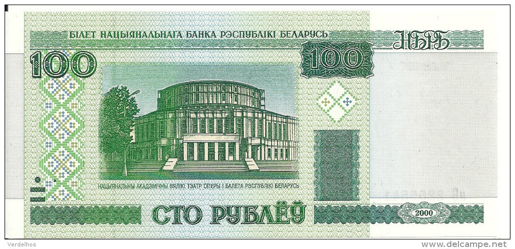 BIELORUSSIE 100 RUBLEI 2000 UNC P 26 - Wit-Rusland