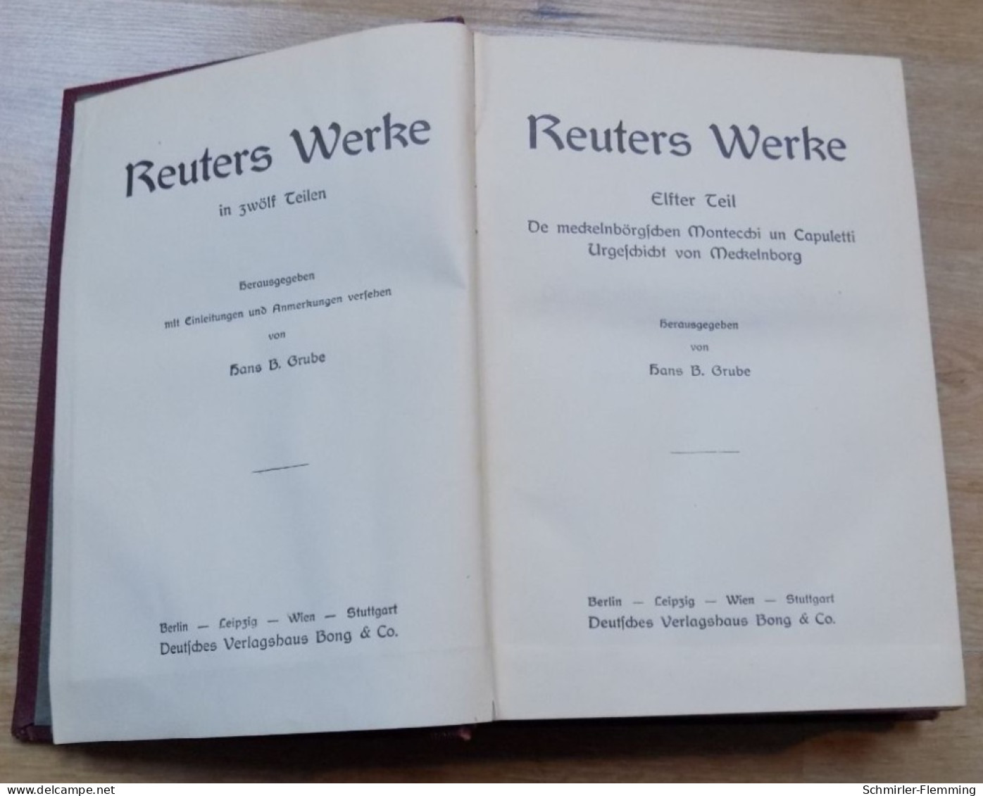 Fritz Reuter Band 11-12, 1932, 532 Seiten, Deutsches Verlagshaus Bong & Co./Berlin-Leipzig-Wien-Stuttgart, II