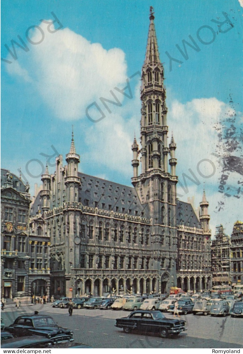 CARTOLINA  BRUXELLES,BELGIO-GRAND PLACE,HOTEL DE VILLE-BOLLO STACCATO,VIAGGIATA 1966 - Pubs, Hotels, Restaurants