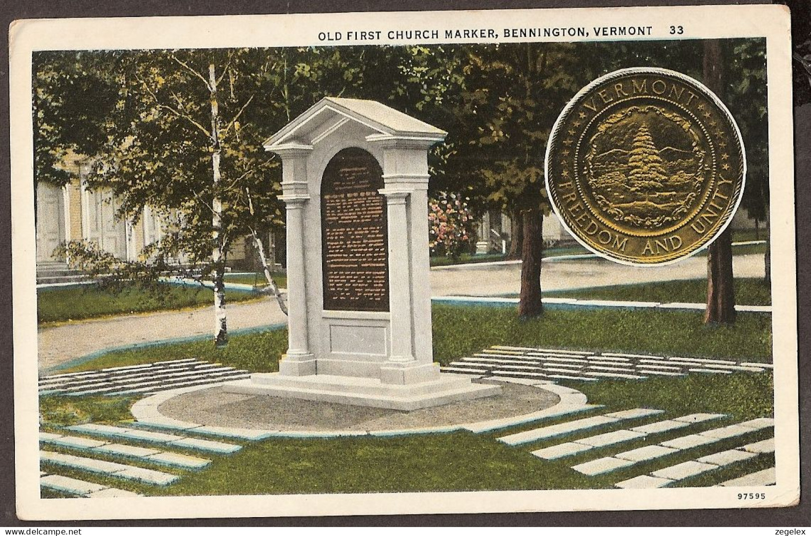 Old First Church Marker, Bennington, Vermont - Protestant Chruch - Bennington