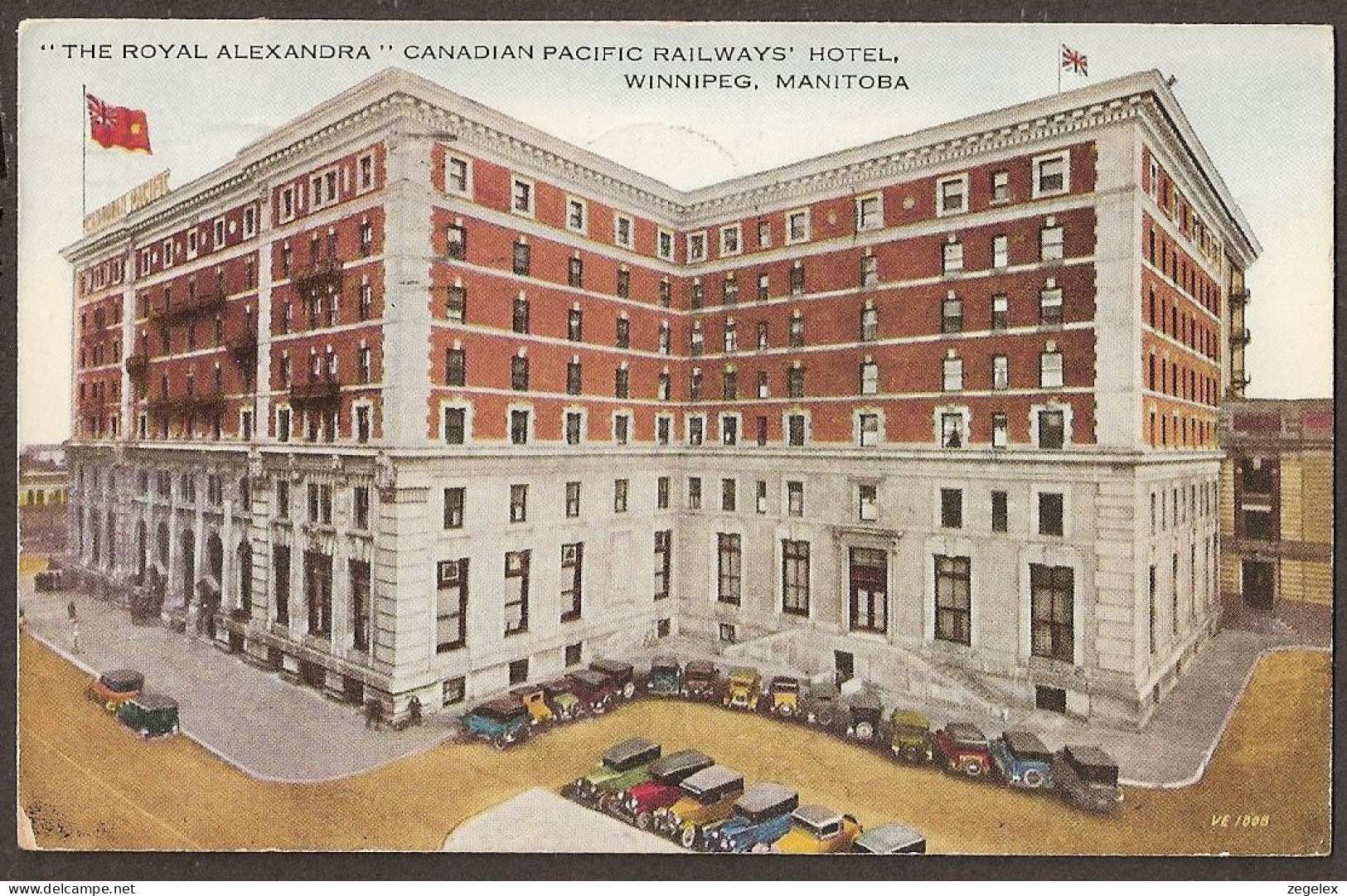 The Royal Alexandra 'Canadian Pacific Railways' Hotel, Winnipeg Manitoba With Great Oldtimers, Automobiles - 1934 - Winnipeg