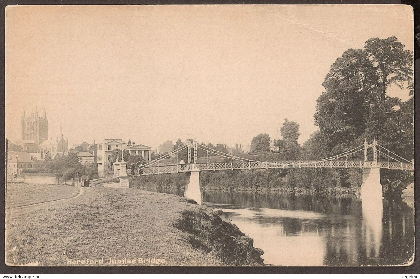 Hereford - Jubilee Bridge With Dressed-up Ladies Crossing - Herefordshire