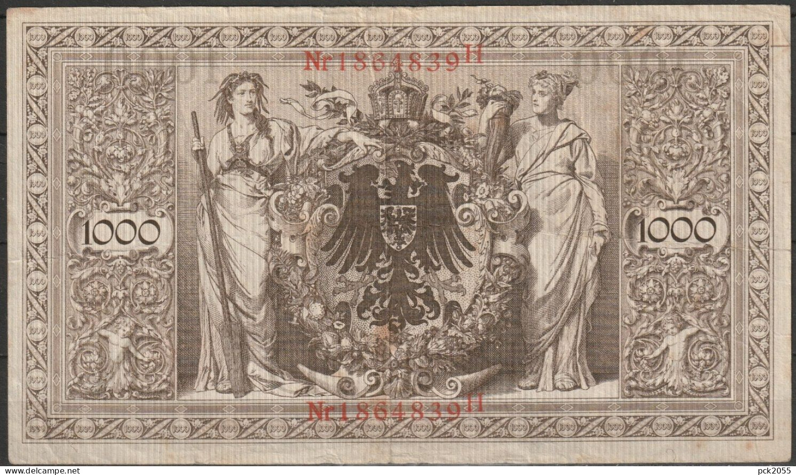 DR. 1000 Mark Reichsbanknote 21.4.1910 Ros.Nr.45, P44( D 6537 ) - 100 Mark