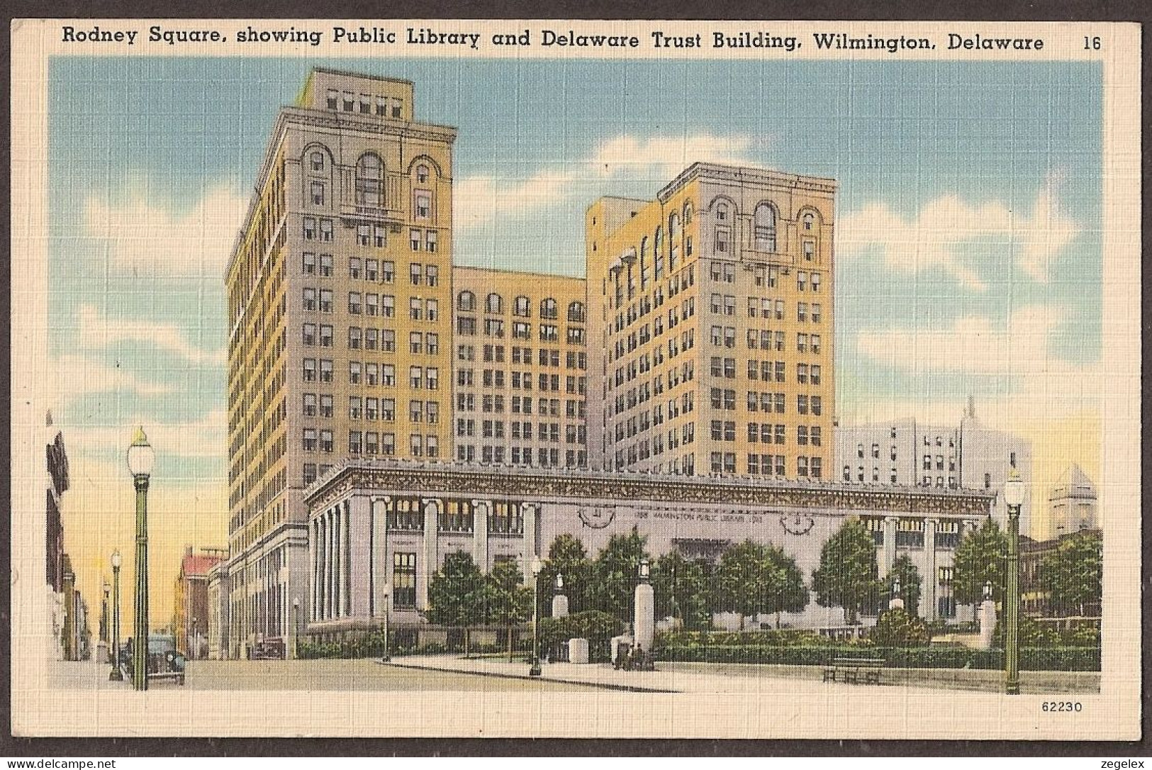 Rodney Square With Public Library And Delaware Trust Building. Wilmington, Delaware - Wilmington