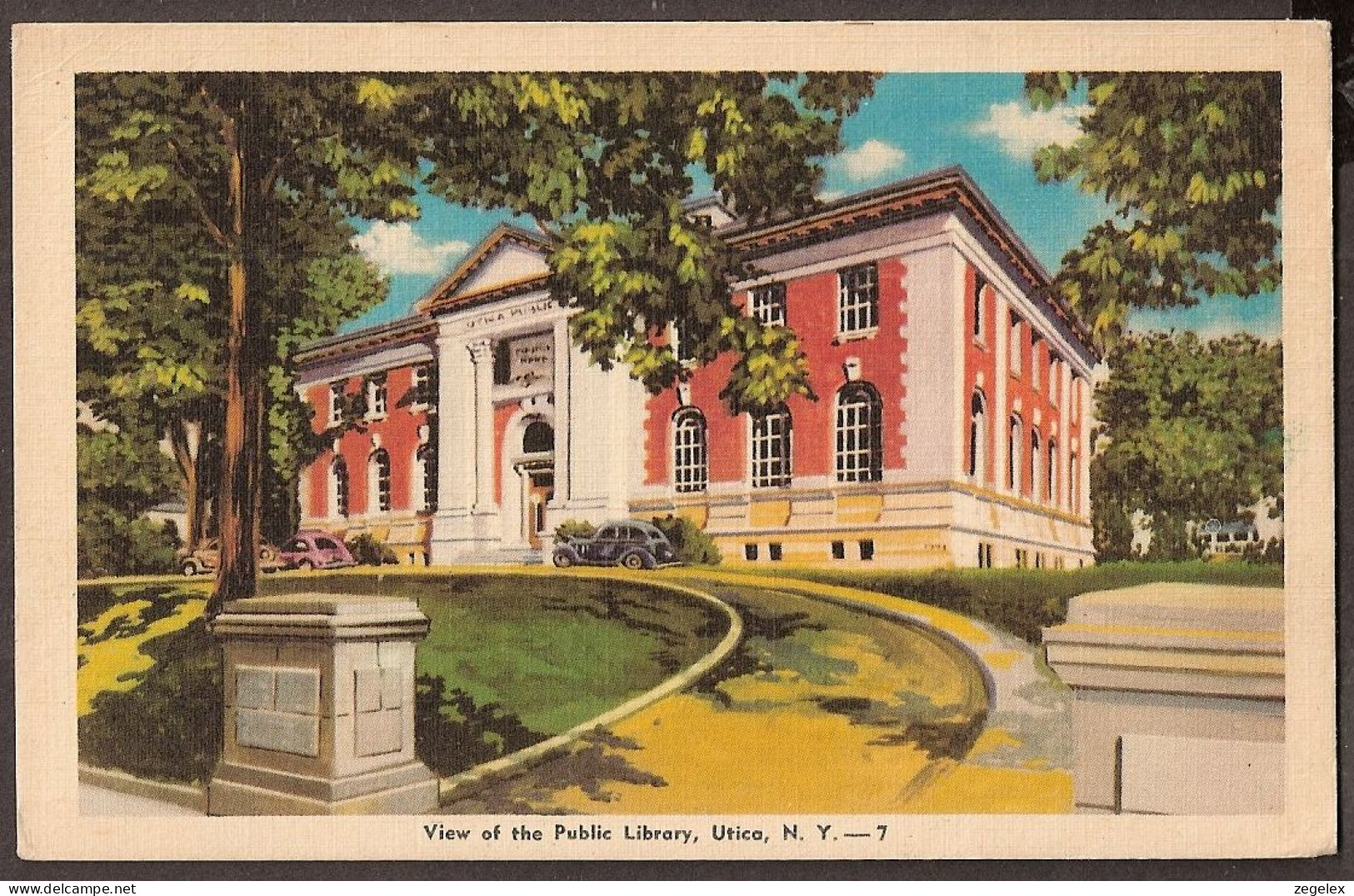 New York, Utica, View Of The Public Library - Utica