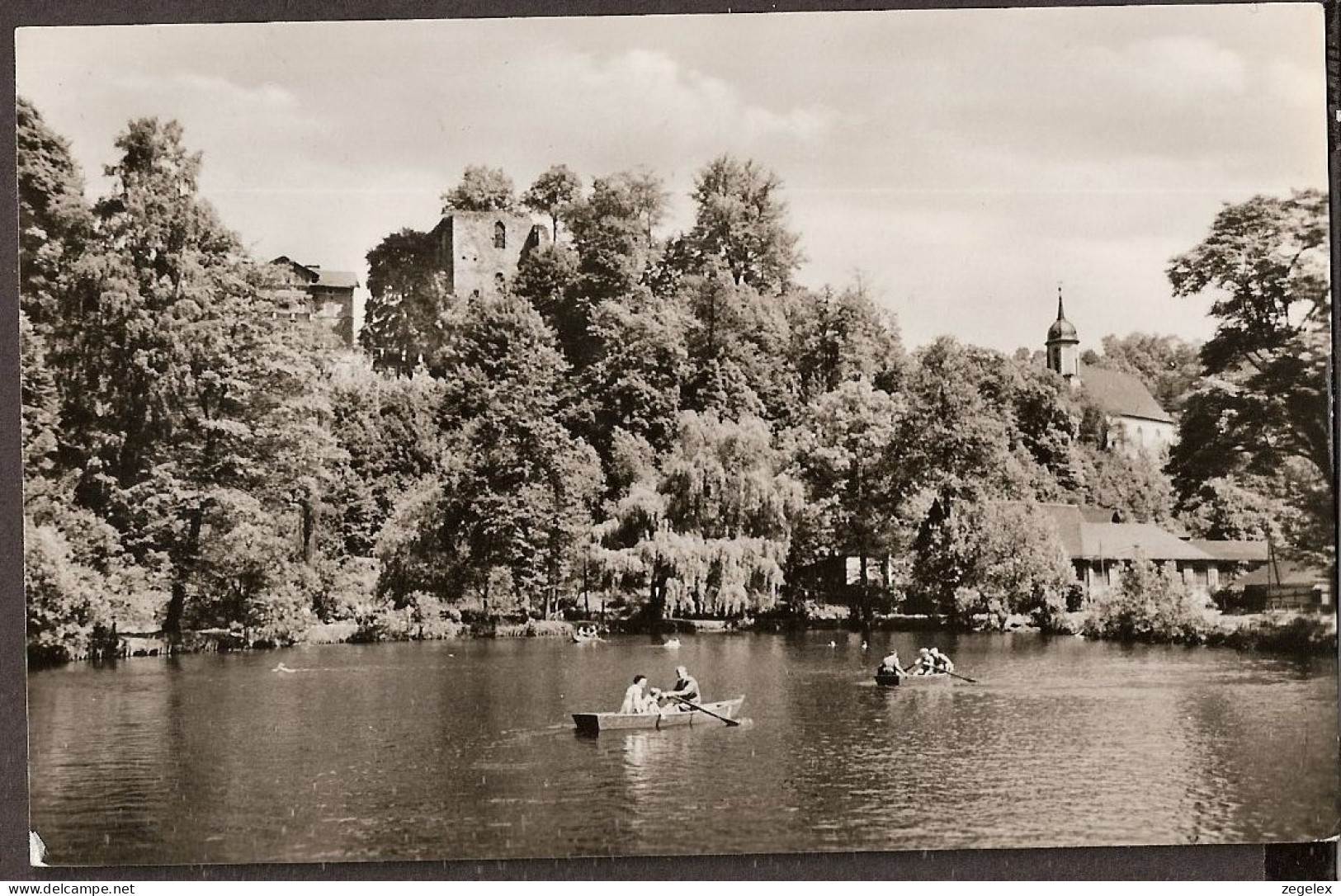 Tharandt - Ruïne Und Schlossteich Mit Rudernboten - Tharandt