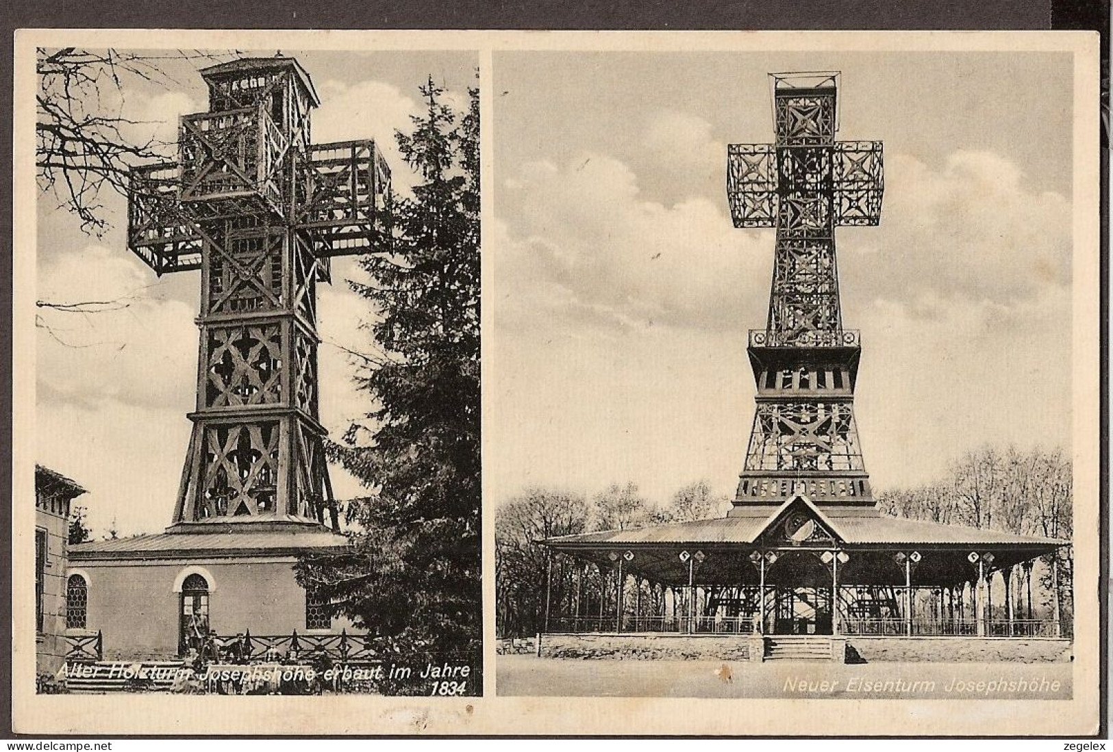 Josephshöhe Bei Stolberg - Harz - Alter Holzturm 1834 Und Neuer Eisenturm - Stolberg