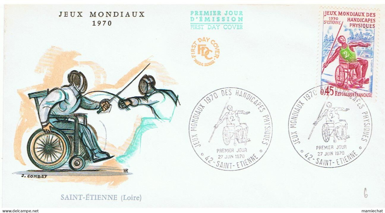 ENVELOPPE-JEUX MONDIAUX DES HANDICAPES PHYSIQUES- 1970- - Handisport