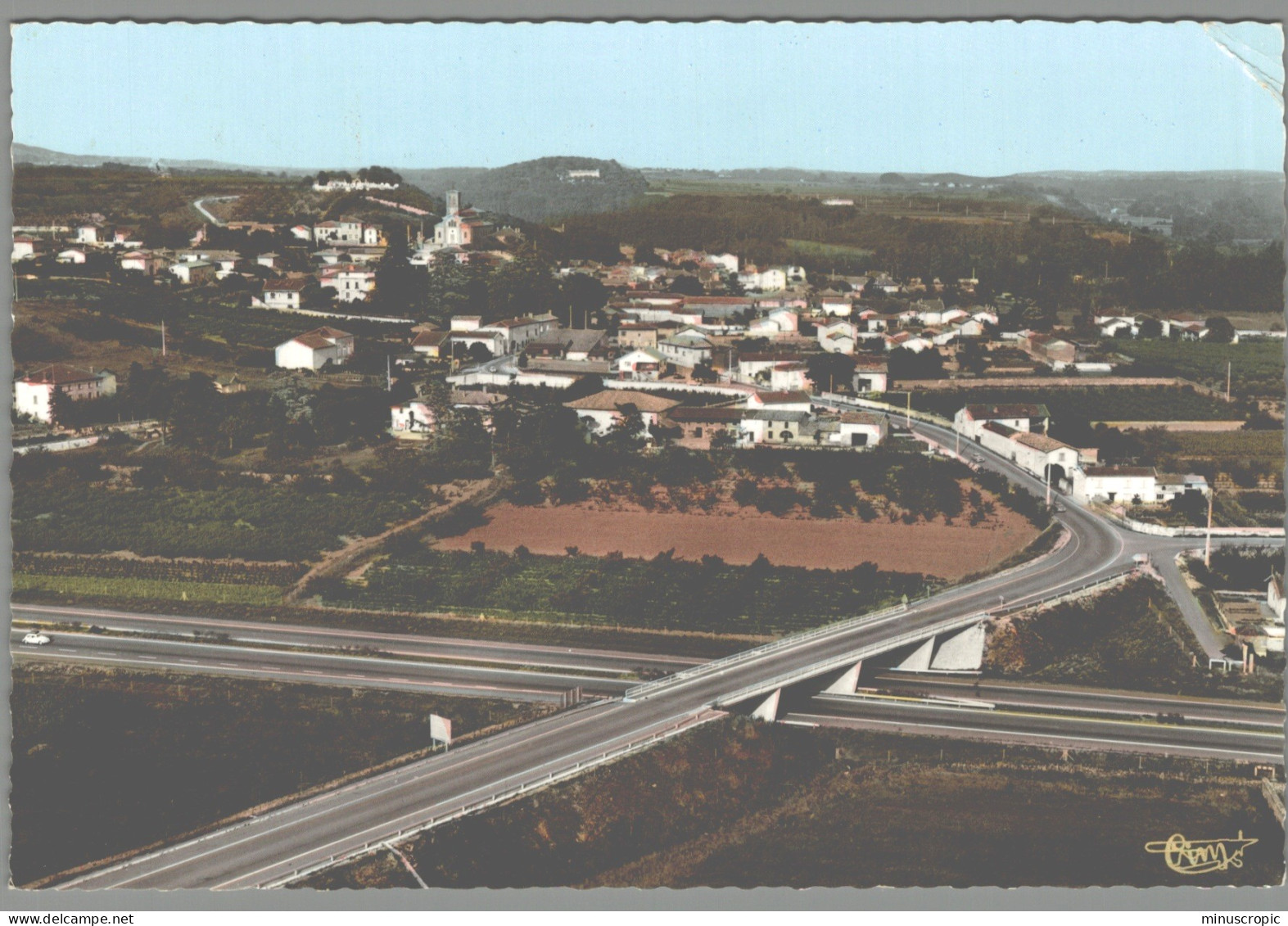 CPSM 38 - Chanas - L'Autoroute - Vue Aérienne D'ensemble - Chanas