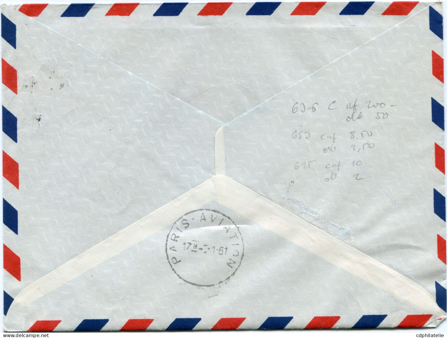 JAPON LETTRE PAR AVION AVEC CACHET "1ST JET TOKYO-PARIS VIA INDIA...." DEPART TOKYO 3-1-61 JAPAN POUR LA FRANCE - Lettres & Documents