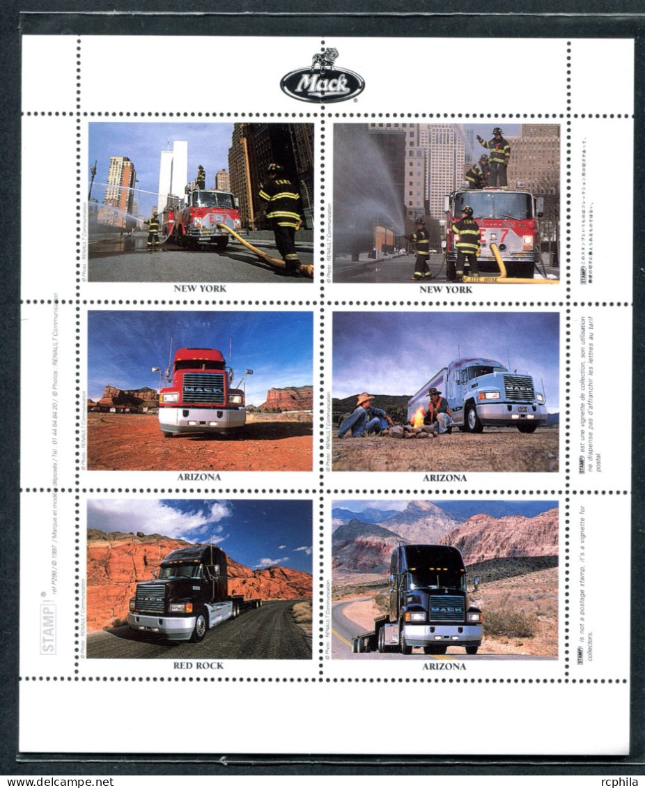 RC 26941 FRANCE VIGNETTES CAMIONS MACK New York ARIZONA MNH TB - Blokken & Postzegelboekjes